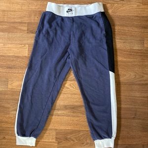 White, Black, and Purple bluish NIKE joggers